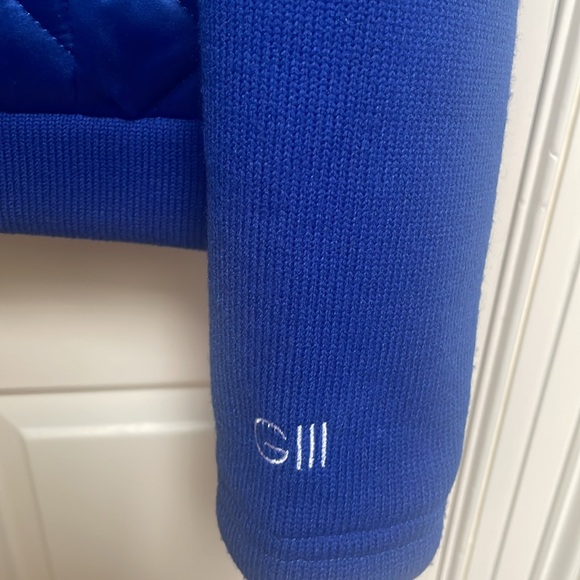 Toronto Maple Leafs sz L Large Quilted Navy Coat w Hood GIII by Carl Banks - Picture 3 of 10